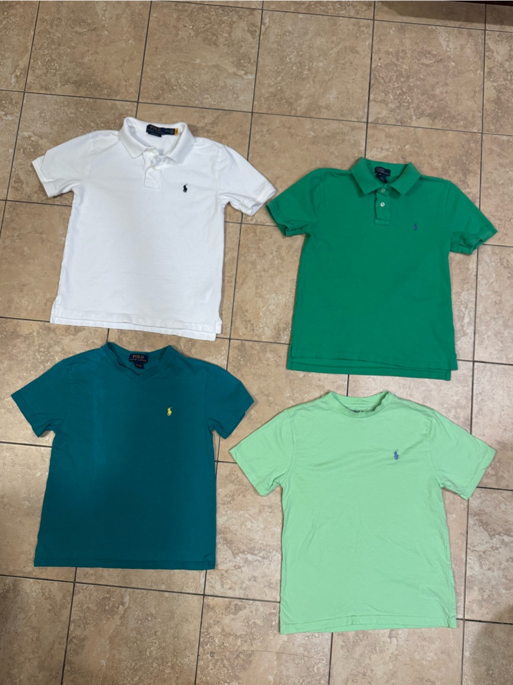 POLO RALPH LAUREN Boys  Ralph Lauren Youth Short Sleeve Polo Shirts  x 4